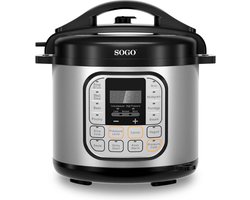 SOGO Multicooker - 12 Kookfuncties - 6 Liter - Snelkookpan, Slow Cooker, Rijstkoker, Stomer, Voedselverwarmer, Sauteren, Yoghurtmaker, Bakken