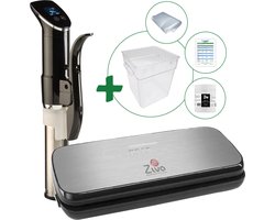 Sous vide bundel met Wartmann 1507(1300W) sous-vide stick - Ziva Onetouch vacuümsealer - Groot (18 liter) waterbak reservoir - handige accessoires!