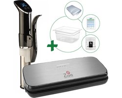 Sous vide bundel met Wartmann 1507(1300W) sous-vide stick - Ziva Onetouch vacuümsealer - Middelgrote (12 liter) waterbak reservoir - handige accessoires!