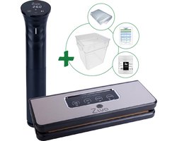 Sous vide bundel met Ziva Savant (1200W) sous-vide stick - Ziva Easyvac vacuümsealer - Groot (18 liter) waterbak reservoir - handige accessoires!