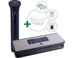 Sous vide bundel met Ziva Savant (1200W) sous-vide stick - Ziva Easyvac vacuümsealer - Middelgrote (12 liter) waterbak reservoir - handige accessoires!