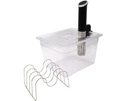 Wartmann Sous Vide Set - 1508 Stick, 12 Liter Waterbak, Rekje, Deksel en Sous Vide Kookboek (E-Book)