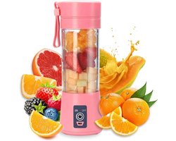 Blender - Staafmixer - Mixer - Incl 6 Roestvrijstalen Mesbladen - 380ml Inhoud - USB Oplaadbaar - Compact