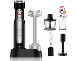 COOK-IT 4-1 Draadloze Staafmixer - Veel Accessoires - Incl. Oplader en Opbergstation - Hand Blender