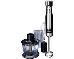 Gastronoma Staafmixer set - Snoerloos en oplaadbaar - 100W - Hakmolen Garde en Maatbeker - 18210002 - Zwart RVS