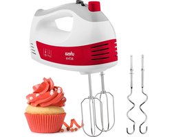 Handmixer 400W 5 Snelheden + Turbo - Eenvoudige ontgrendeling - Ergonomisch en spatbescherming - Soft-touch handgreep - Kneed accessoires