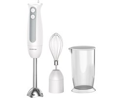 Inventum MX201S - Staafmixer set - Garde - Maatbeker 0,7 liter - 400 watt - 2 snelheden - Wit/RVS