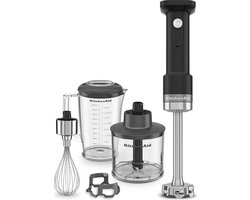 Kitchenaid staafmixer - Kitchenaid Go - Draagbare staafmixer met extra hakmolen en garde - zonder batterij - Zwart