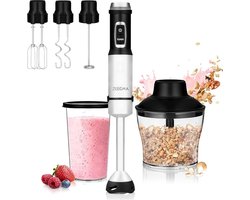 Luxe Staafmixer Set – Met Hakmolen – Garde – BPA Vrij – Spatwaterdicht – 0,8L Capaciteit – Turbostand – 1500W