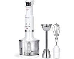 MPM - Staafmixer Set met Reservoir 500ml - Mixer met RVS Mes en Snelheidsregeling - 500W