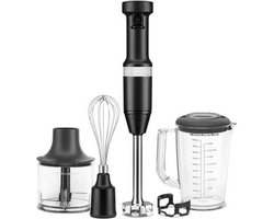 Professionele Kitchenaid Staafmixer Set 20cm - Matzwart - Garde + Hakmolen + Mengbeker + Panbeschermer