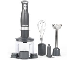 Shimmer 3 In 1 Blender Set - Hand Held Whisking Blending - Chopping Functions - 2 Speed Settings - Stainless Steel Blades - 500 ml Chopping Bowl - 350 W - Dark Grey