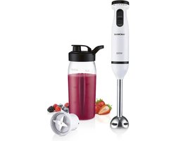 Silvercrest Staafmixerset met Smoothiemaker - Vermogen: 600 W - Aantal snelheden: 5 - Turbofunctie: ja - Blenden en pureren - To-Go-beker - Turbo-knop - Om te mixen en pureren - Inclusief handige to go-beker voor smoothies