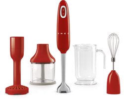 SMEG HBF22RDEU - Staafmixer - Rood - 700W - Met accessoires