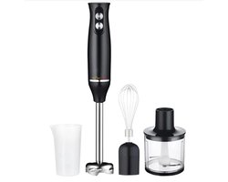 Staafmixer - 4in 1 - 700ml - 500w - Roestvrij staal - zwart -