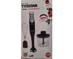 Tristar Staafmixerset PD-8961 - 4 delig 350W - 2 snelheden- 3 in 1 - zwart