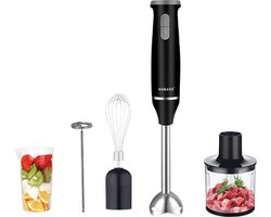 YAR- 800W Pro 4 in 1 Staafmixer - 800 Watt - Hakmolen - Maatbeker - Garde - Koffieschuimer - Turbofunctie - Smoothie Maker