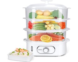 Aigostar Fitfoodie pro - Stoomkoker - 12 Liter - 900W - wit