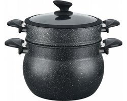 Cheffinger CF-COUS8: 8L Marmer Gecoate Stoomkoker - Couscous Pot