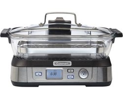 Cuisinart Cookfresh Glass Steamer Professionele Stoomkoker STM1000E - 3 functies (Stoom, opwarmen en warmhouden) - 5 Liter - RVS