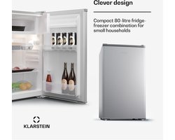 Klarstein Cool Cousin - Koelvriescombinatie - 70 Liter - 11 Liter vriesvak - Zilver