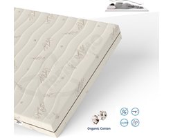 90x200 Organic Cotton Topdek Deluxe Topper Koudschuim 90x200 - Hybride 12cm dik -Organic Cotton Topmatras Extra Ventilerend