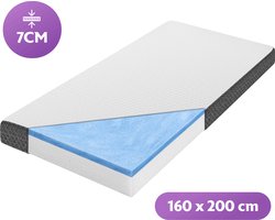 Densi - Topper matras - Topdek Matras - 160x200 cm - 7cm dik - Matras Topper - Traagschuim - Afritsbare en wasbare hoes - Premium hotelkwaliteit - 60 dagen proefslapen