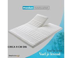 Easy Bedden SPLIT Topper matras 180x210 – Topdekmatras - HR45 Koudschuim – Antibacterieel - Orthopedisch Verantwoord - 4 Seizoenen - Premium Wasbare Afritsbare Hoes - circa 9 cm dik