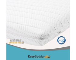 Easy Bedden Topmatras - 140x200 - Topper HR Koudschuim - Medium hardheid - Hybrid - Topdekmatras - circa 9 cm - Afritsbaar Wasbaar Tijk - Orthopedisch - Anti-allergisch - Topper Hotel XL - Anti Bacterieel - CertiPUR® en Oekotex gecertificeerd