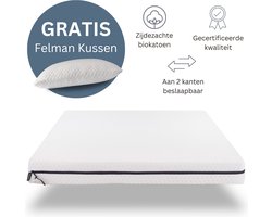 Felman® Basic Topper - Inclusief Kussen - Topdekmatras - Ergonomisch - Anti Allergie - 80 x 200 - 6 cm dik