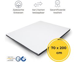 Felman® Premium Hybrid Topdekmatras - 70x 200 cm - Ergonomisch - Organisch Biokatoen - 7 cm dik