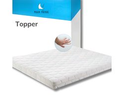 Maan matras® - Topper 120x200 - Topmatras - Topdekmatras - 8cm dik - HR Koudschuim - Afritsbaar en wasbaar - CertiPUR® Gecertificeerd - Medium Hardheid - Matrastopper