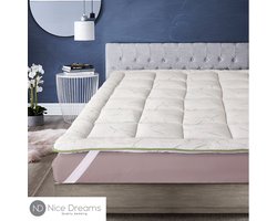 Nice Dreams- Bamboe Topper - Oplegmatras - Matrasbeschermer - Dikke Hotel Topper - Tweepersoons - 160x200 cm - Wasbaar Anti Allergisch