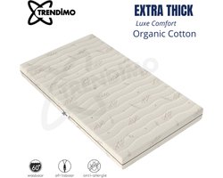 Organic Cotton Topmatras Topper - 140x200 - Topper Matras Hybrid Koudschuim Organic - Topdekmatras - 9cm - Orthopedisch 140x200