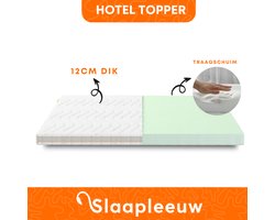 Slaapleeuw - Luxe Hotel Topper - 160x200 - 12cm dik - Nasa Traagschuim - Luxe 3D hoes - Topdekmatras - Matrastopper