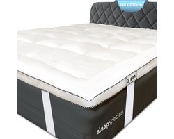 Slaapspeciaal Topper - Nice Dreams Series - 3D Air Hotel Topmatras | 140x200 cm - Zachte Topdekmatras - Antibacteriëel - Orthopedisch - Wit - Wasbaar Anti Allergisch - Bevestigbaar met Elastieke Hoeken - Tweepersoons