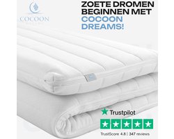 Topmatras - 160x200 - Topper HR Koudschuim - 9cm - Afritsbaar Wasbaar Tijk - Orthopedisch - Anti-allergisch - Medium hardheid - Hybrid - Topdekmatras - Topper Hotel XL - Anti Bacterieel - CertiPUR® en Okoetex gecertificeerd