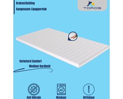 Toros Bedden - Topmatras Bamboo- 120x200 - Topper Matras HR Koudschuim - Hybrid - Topdekmatras - 9cm - Orthopedisch - 4 Seizoens Topper Hotel XL - Anti Bacterieel