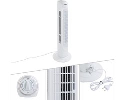 AREBOS - Torenventilator - Ventilator Staand 50 W - 3 Snelheidsstanden - Wit