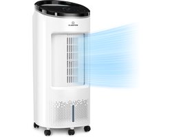 Klarstein - IceWind Plus Smart- Mobiele Luchtkoeler- 4-In-1 Aircooler- Stille Ventilator- Luchtbevochtiger & Nachtmodus- Airco Zonder Afvoerslang- Mobiele Airco Met Waterkoeling- 65 Watt- 330 M³/H Luchtstroom- Wit