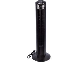 Krachtige Tower Ventilator - Verkoeling voor Thuis en Kantoor - Zwart - 3 Snelheden - Timer tot 7,5 uur - Oscillatiesysteem - 45W - Stevig Plastic