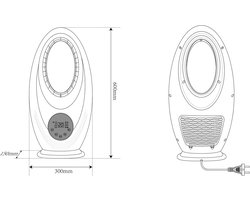 Reality - Ventilator - 3W - Torenventilator - Afstandsbediening - Timer - Staand - RGBW - Rond - Wit - Kunststof