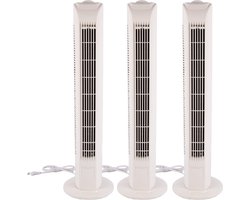 Torenventilator Wit - Set van 3 | Met 3 Oscillation Speeds | 78cm x 12cm | Werkt op 45W met 220-240V/50Hz | Voor Optimale Luchtstroom en Koeling | Staande Ventilator voor Kleine Gezinnen