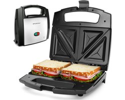 Aigostar Tosti apparaat - Tosti ijzer - Sandwich maker - 22,5x12,6cm - 800 watt - Zwart | Lamo 30RFU