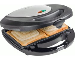 Bestron 3-in-1 contactgrill, inclusief 3 uitwisselbare bakplaten: Sandwich, Wafel- en Grillplaat, met antiaanbaklaag & Indicatielampje, 760 Watt, kleur: rvs