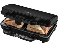 Bestron XL Tosti ijzer voor 2 Tosti's, Tosti apparat met antiaanbaklaag & indicatielampje, 1000W, kleur: Zwart