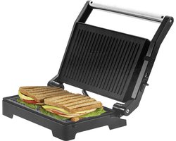 Blaupunkt Grill Apparaat - Tosti/ Brood Contactgrill - 23cm x 14,5cm - Tostigrill - Grill met Anti-aanbaklaag - MEN00799 - Zwart