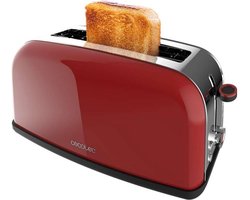 Cecotec Verticale broodrooster Toastin` time 850 Red Long Lite, 850 W vermogen, capaciteit voor 2 toasts, brede sleuf, roestvrij