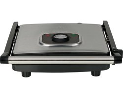 Contact grill – Panini Grill XL Grote Bakplaat Groot - Regelbare thermostaat - tosti apparaat– Zwart/RVS - multifunctioneel- contactgrill