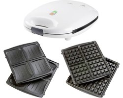 DOMO DO9046C Tosti-apparaat 2-in-1 'Family Croque' - Inclusief wafelplaten - Voor 4 croques / 4 wafels